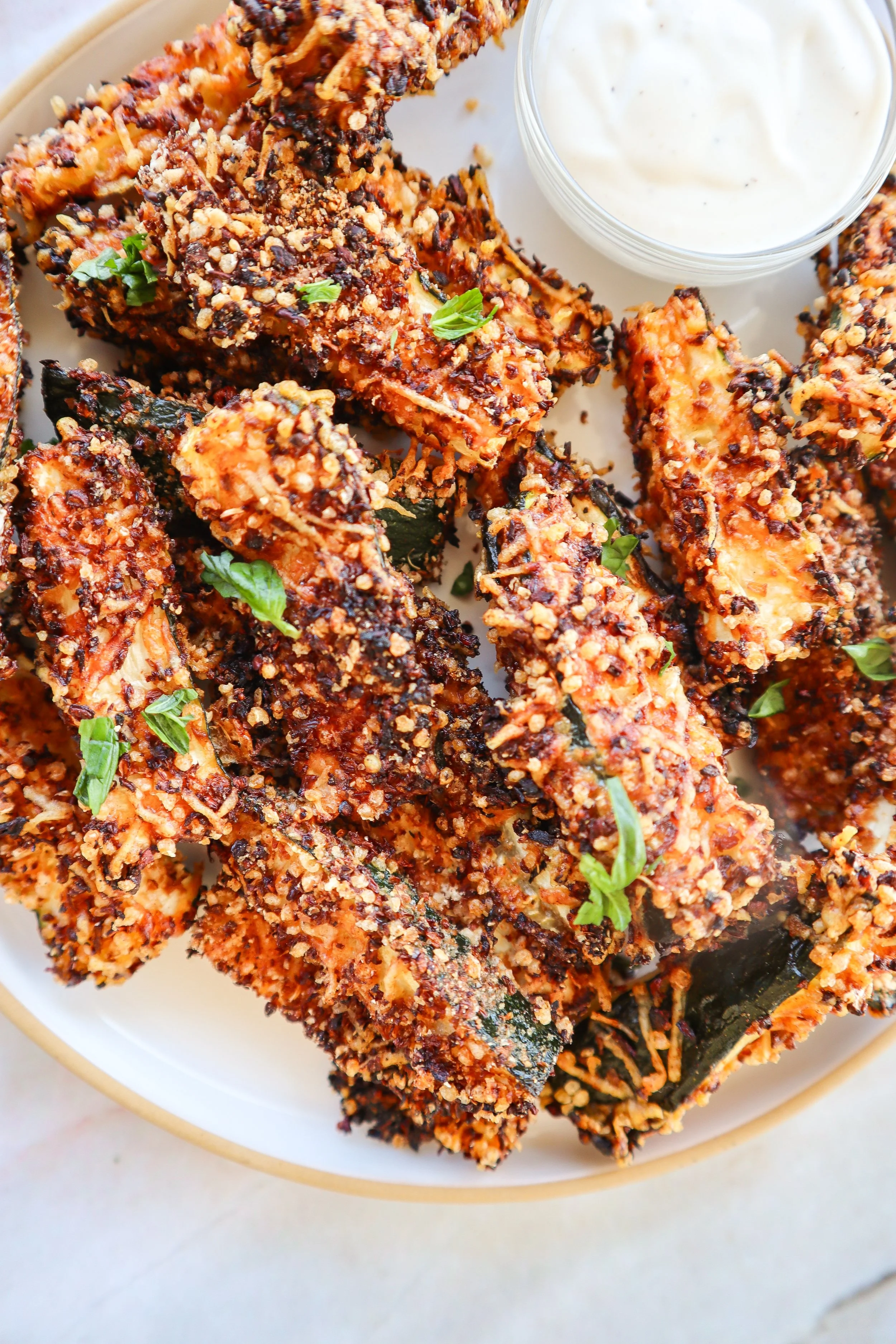 Crispy Air Fryer Zucchini Fries Recipe with Ranch Dip — Jazz Leaf